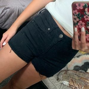 American Eagle Black Distressed Jean Shorts